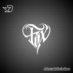 Fox Tribal Heart Sticker